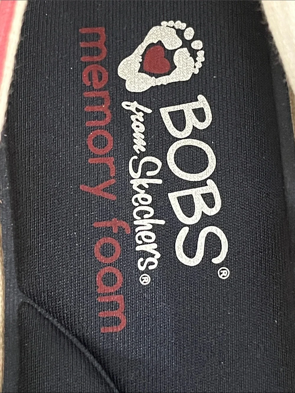 Skechers BOBS Flag Print Slip-On Memory Foam Canvas in Red, White & Blue